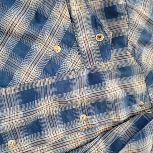 Wrangler Wrancher Men's Blue Plaid Pearl Snap Button-Up Shirt XXL - Picture 10 of 16